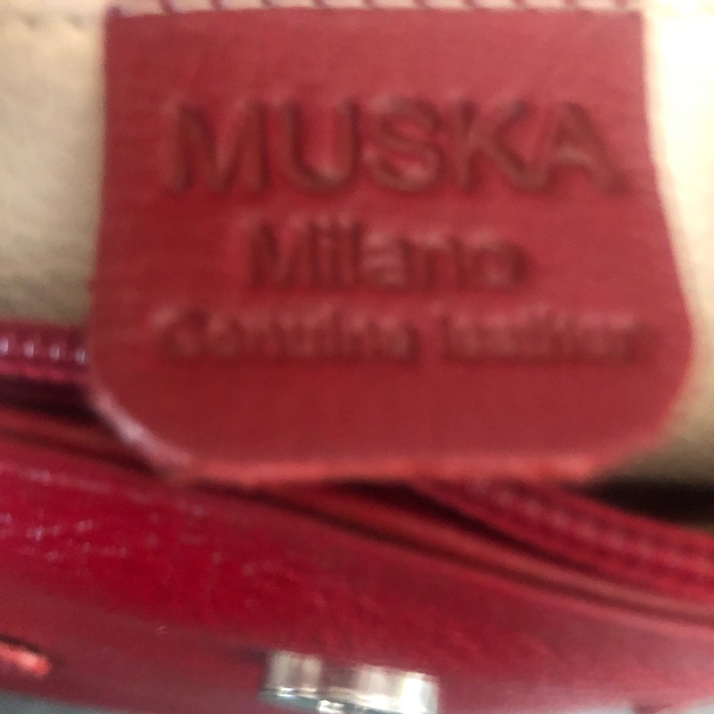 Ruby Red Leather Shoulder Purse - image 6